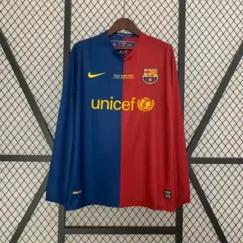 2008-2009 長袖バルセロナUEFAチャンピオンズリーグ レトロユニフォーム