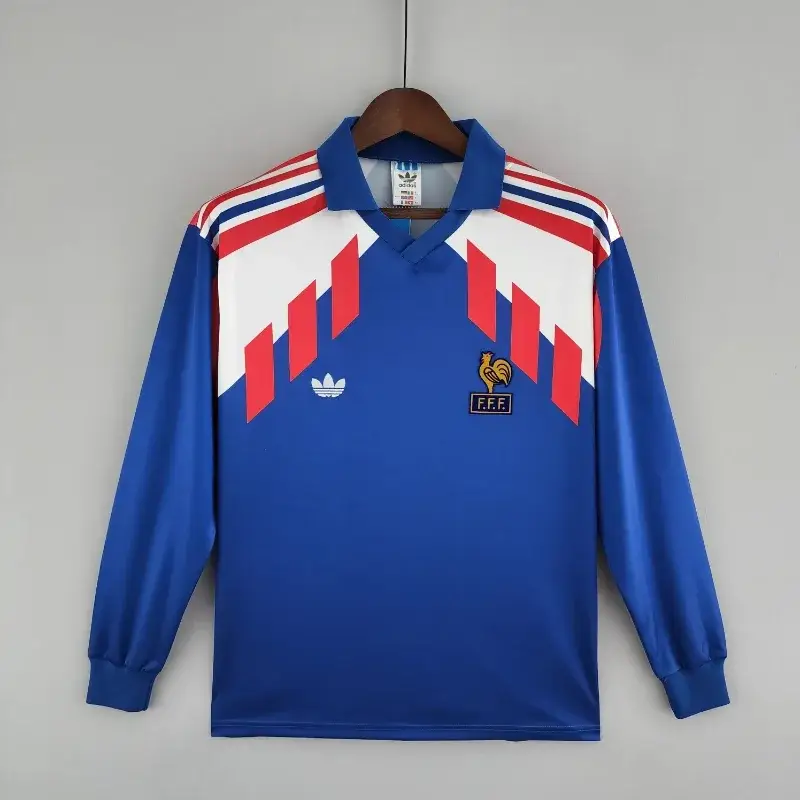 1988-1990年 フランス代表 長袖 レトロ ユニフォーム