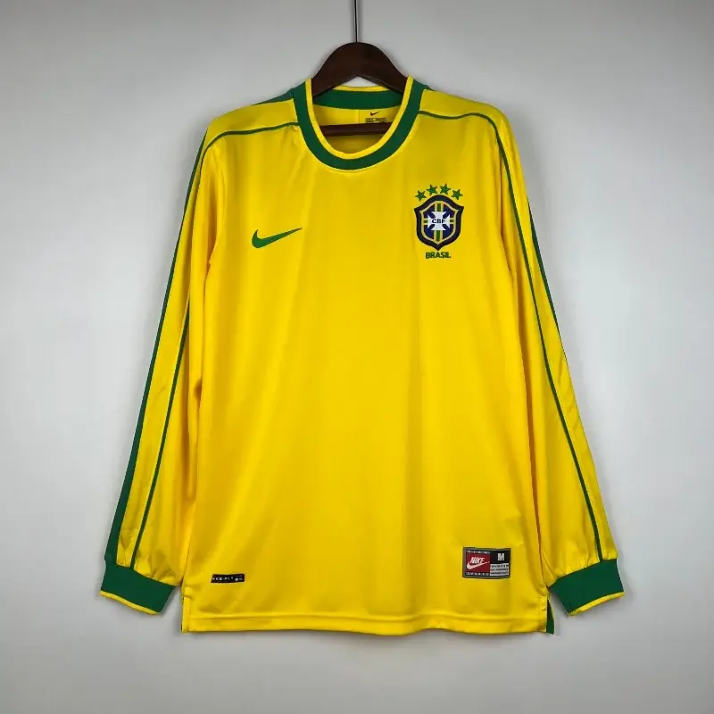 1998年 ブラジル代表 長袖 レトロ サッカー ユニフォーム